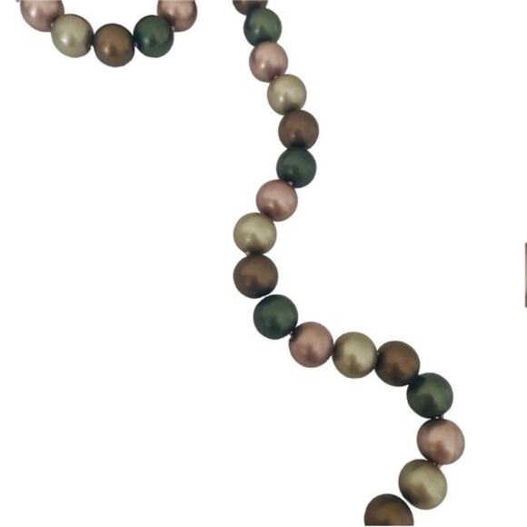 Multicolor Faux Pearl Beaded Necklace Gold Tone Adjustable Length GUC - Picture 2 of 3